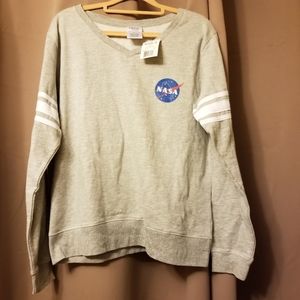 Kohl's New Freeze Nasa Logo Grey Juniors Girls Women's Sweatshirt Top Shirt XL
